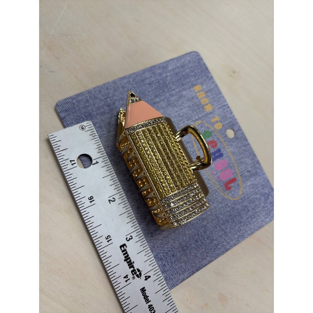 New Back to School Pencil Hair Claw Clip Rhinestone Teacher Student Accessory - Picture 2 of 2